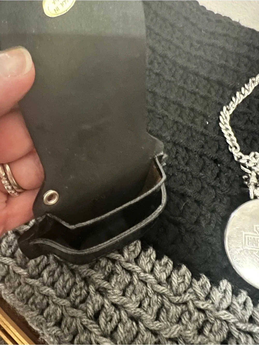 Harley-Davidson Brushed Silver Pocket Watch Pendant with Chain